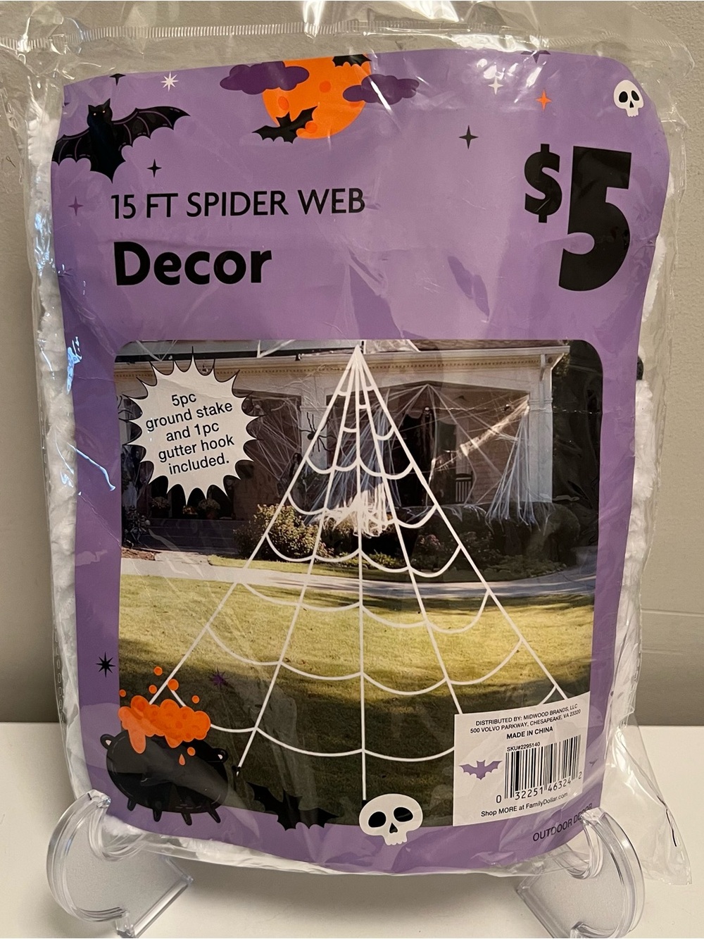 15 Ft Spider Web Halloween Yard - White